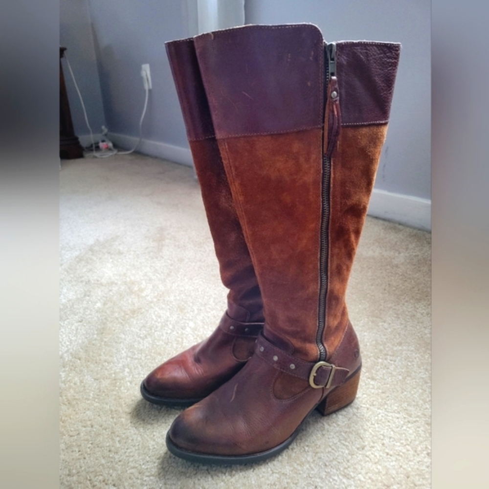 Born brand brown wide-calf boots